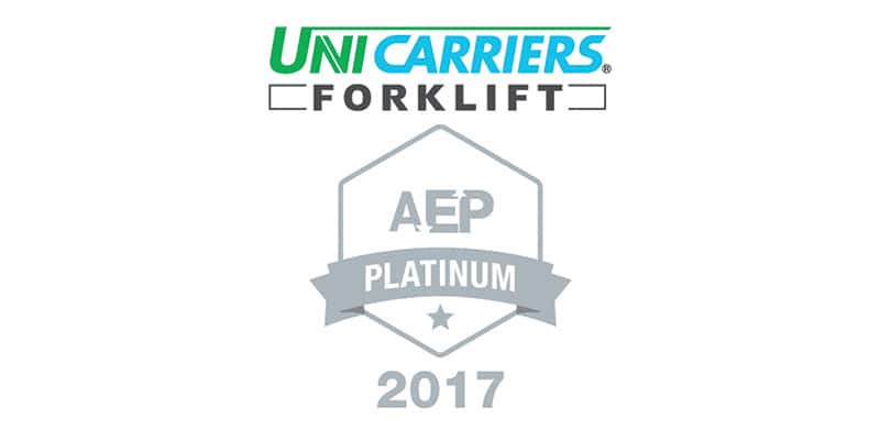 UniCarriers Americas Aftermarket Excellence Program 2017 Platinum Award